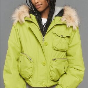 Anthropologie Cropped Hooded Puffer